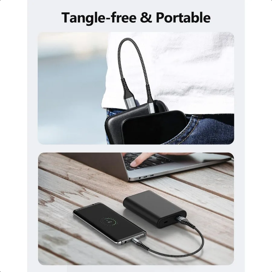 Kabel USB C 1.5FT [3Pack] 3A Kabel USB ke USB C Pengisian Cepat Sinkronisasi Data Kabel Terjalin Kompatibel dengan iPhone 16 15 Pro Pro Max Plus S