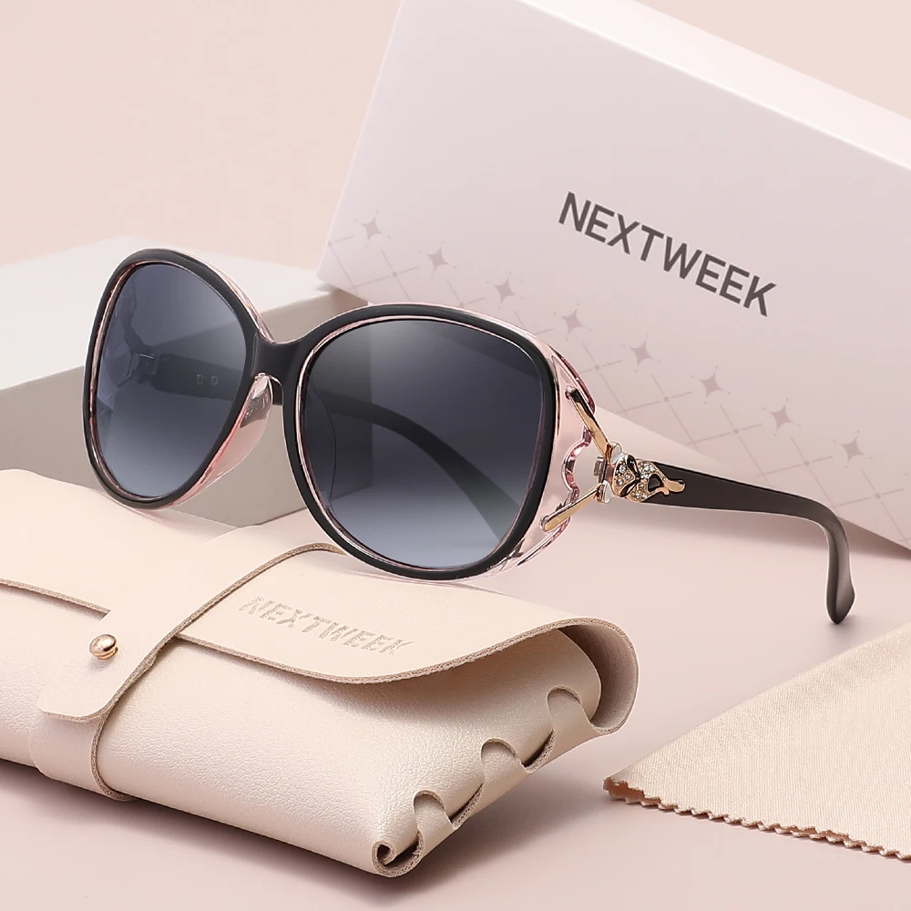 

NEXTWEEK Luxury Trendy Women Sunglasses Polarized UV400 Fashion Eyewear For Ladies Leisure Travel Eyewear