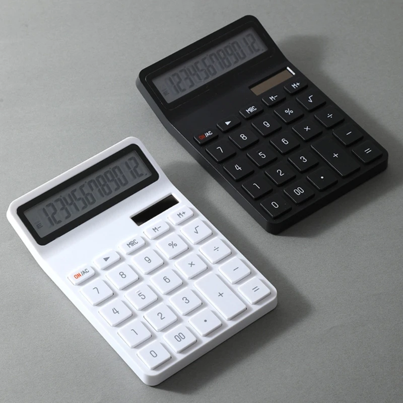 12 Digit Calculator with Wide Screen Solar Power for Efficient Home Office