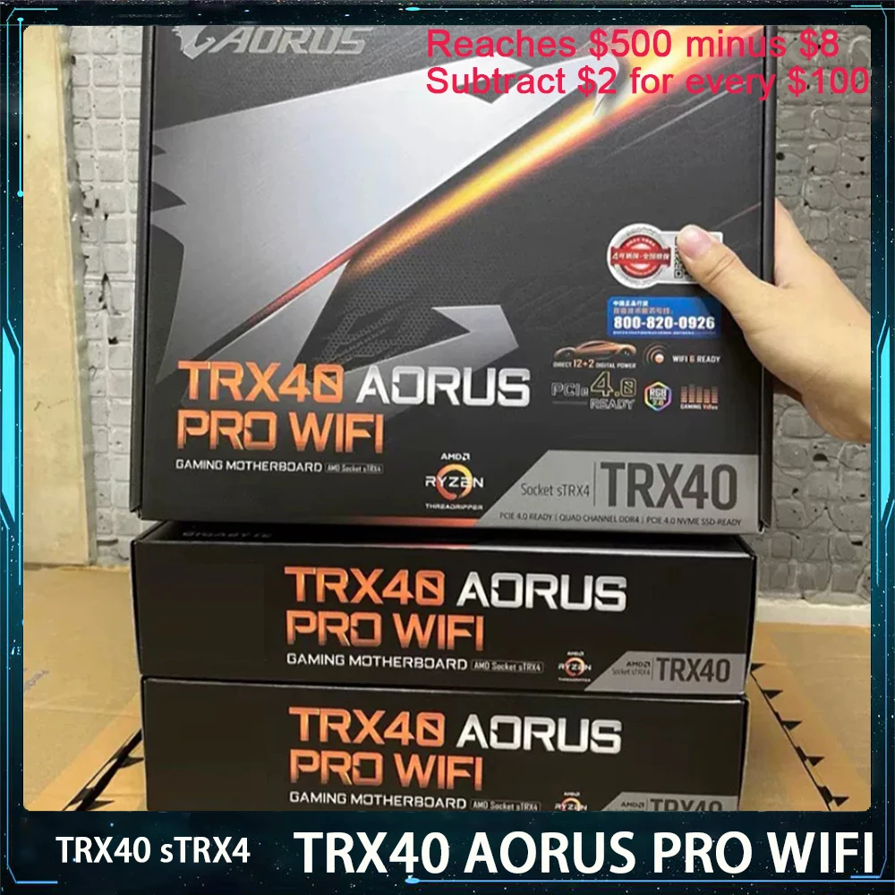 기가바이트 TRX40 AORUS PRO 와이파이 슬롯, DDR4 PCI-E4.0 ATX용, 1 개