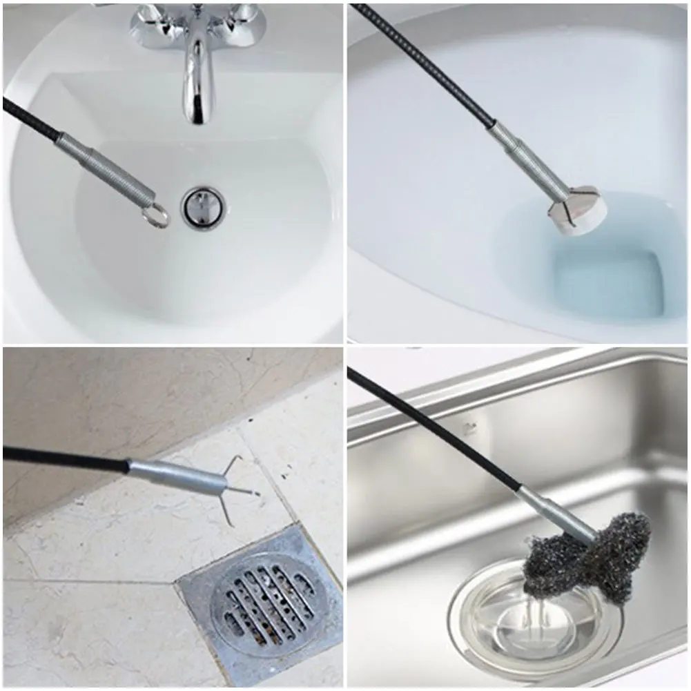 Drain Clog Remover Drain Cleaning Tool 4 Claw Drain Hair Removal Tool Bendable Plumbing Snake for Toilet Sink Tub