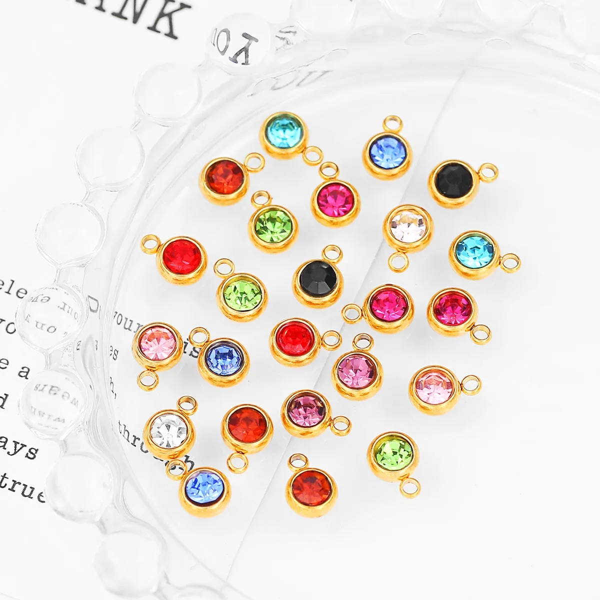 6mm Vergoldete Edelstahl-Bohrkappen in Verschiedenen Farben, Handgefertigt für DIY-Schmuckherstellung, Perlenketten, Anhänger und Accessoires