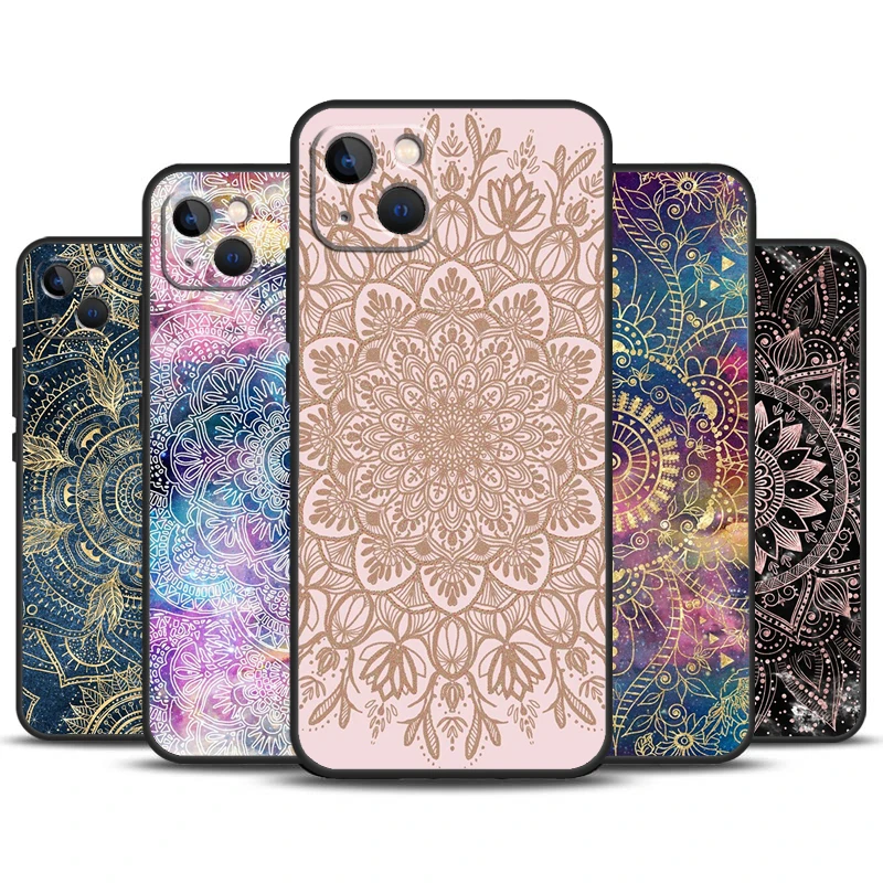 Indian Pattern Mandala Case For iPhone 16 15 14 13 12 11 Pro Max Plus X XS Max XR 7 8 Cover Accessories