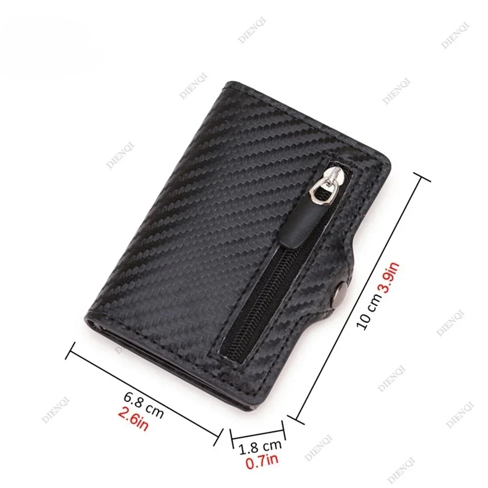 Blocking Credit Card Holders Money Clip Wallet Luxury Men Vallet Leather Metal Business Bank Cardholder Case Bifold Wallet