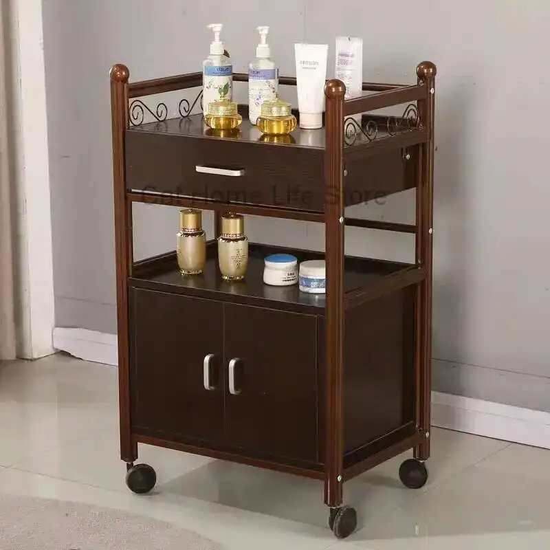 

Cart Storage Household Professional Trolley Wheels Roulette Makeup Cosmetic Helper Hairdresser Rollers Salon Equipment Furniture