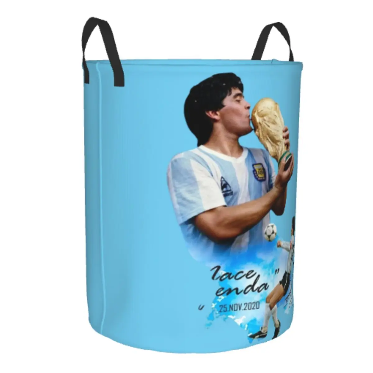 Custom Argentina 10 Soccer Star Legend Diego Maradona Laundry Basket Collapsible Clothes Hamper for Baby Kids Toys Storage Bin