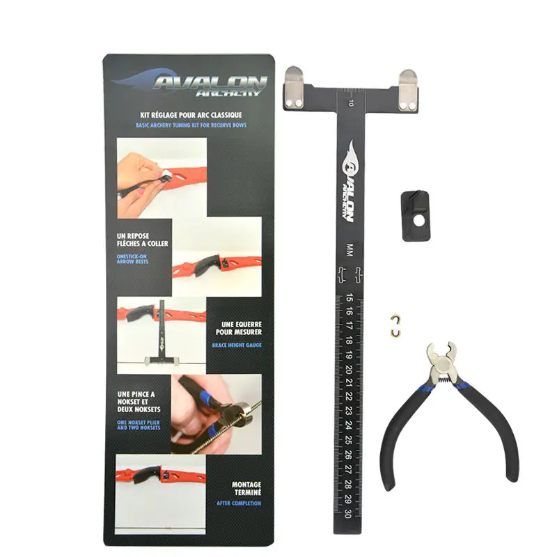 Archery Recurve Bow T Square Ruler Copper Buckle Plier Kit Plastic Arrow Rest For Bow Shooting Training Hunting Accessories