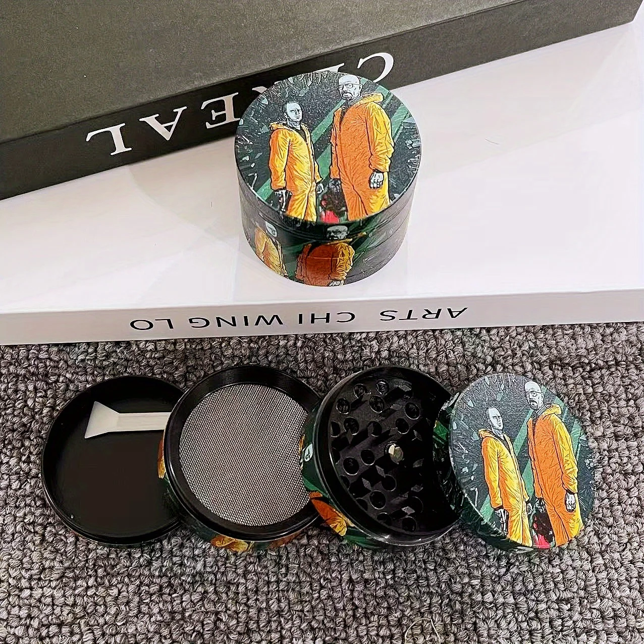 Trituradora de Metal para hierbas humanas, molinillo Manual de pimienta y especias, mortero de sal, tabaco, molinillo de hierba, accesorios para cigarrillos, 2/2, 5 pulgadas