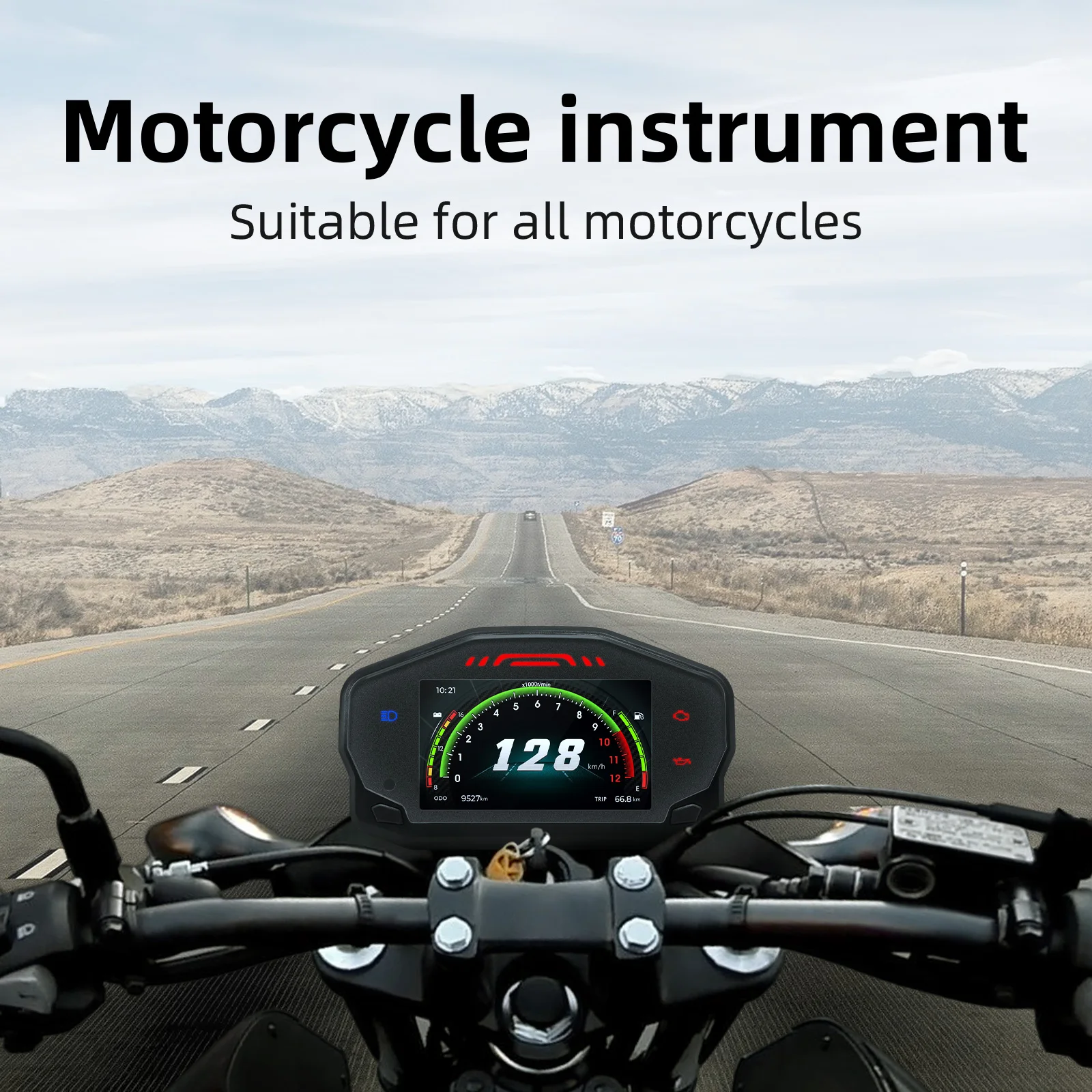 A TFT Motorcycle Instrument Universal For Any Vehicle Can Set Data Chinese/English Version 2/4 Cylinder Motorbike Speedometer