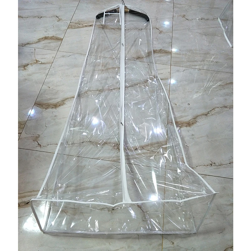 1PC Waterproof PVC Transparent Solid For Wedding Dress Dust Cover Clothing Garment Bags Gown Storage Bag 160*70*30cm