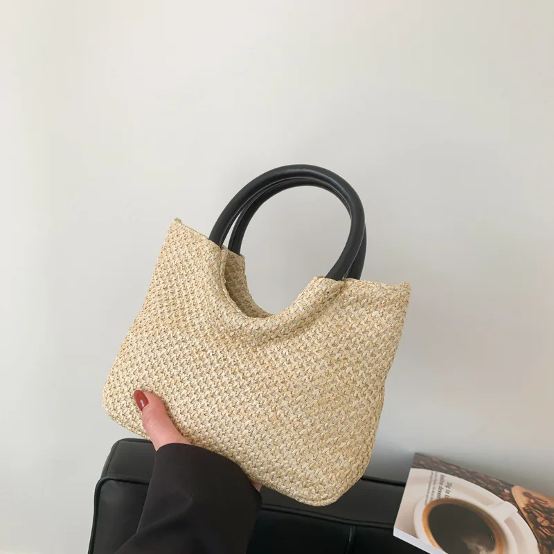 

Новая пляжная сумка из соломы, плетеная сумка через плечо для женщин, портативная, простая, для отдыха, путешествий, модная
