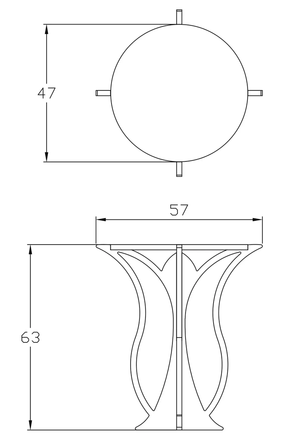 Fiskos – Table basse en Mdf, 18 Mm, motif tulipe, Design élégant