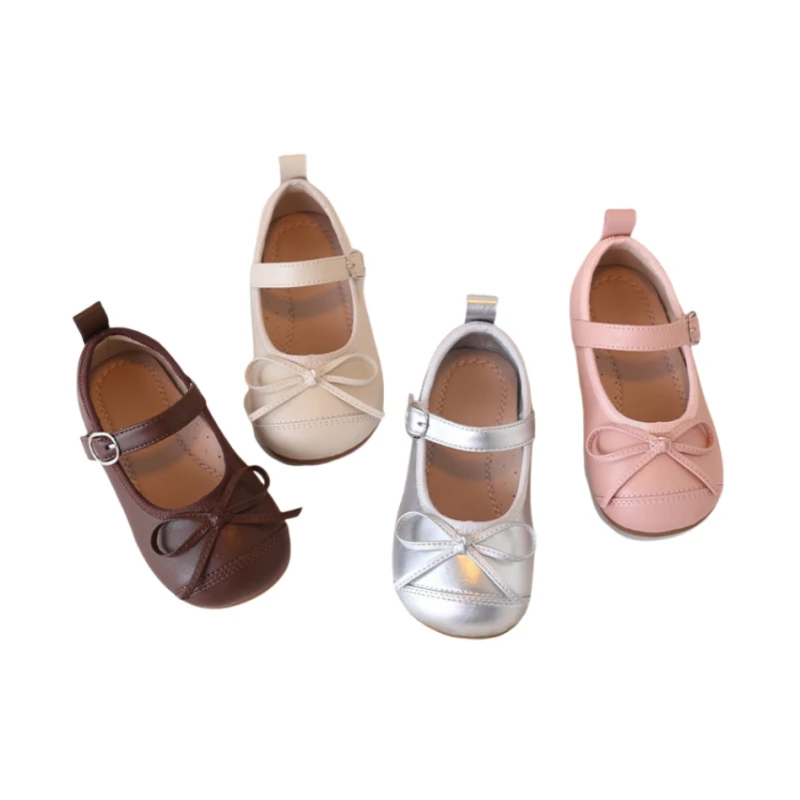 

Autumn Fashion Bow Baby Girls Ballet Dance Shoes Spring Soft Leather Children Casual Shoes Kids Flats