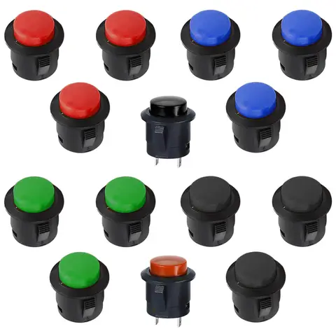 5/20/100Pcs R13-507 16mm Round Switch Momentary Push Button Switch 2Pins ON-OFF Self-reset Panel Mounting