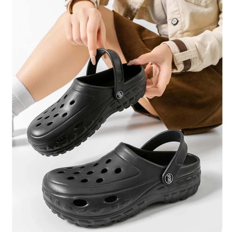 Summer Women Clogs Female Sandals Thick Bottom Home Slides Soft EVA Dry Wedges Platform Garden Shoes Beach Sandals Home Slippers