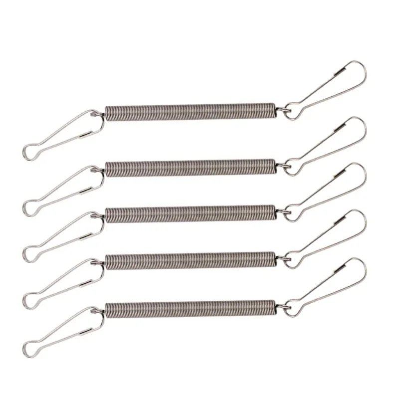 Stainless Steel Spring 3.1 In Metal Replacement Springs with 2 Clips for Small Animals Wire Cages Total Length 5.1 In