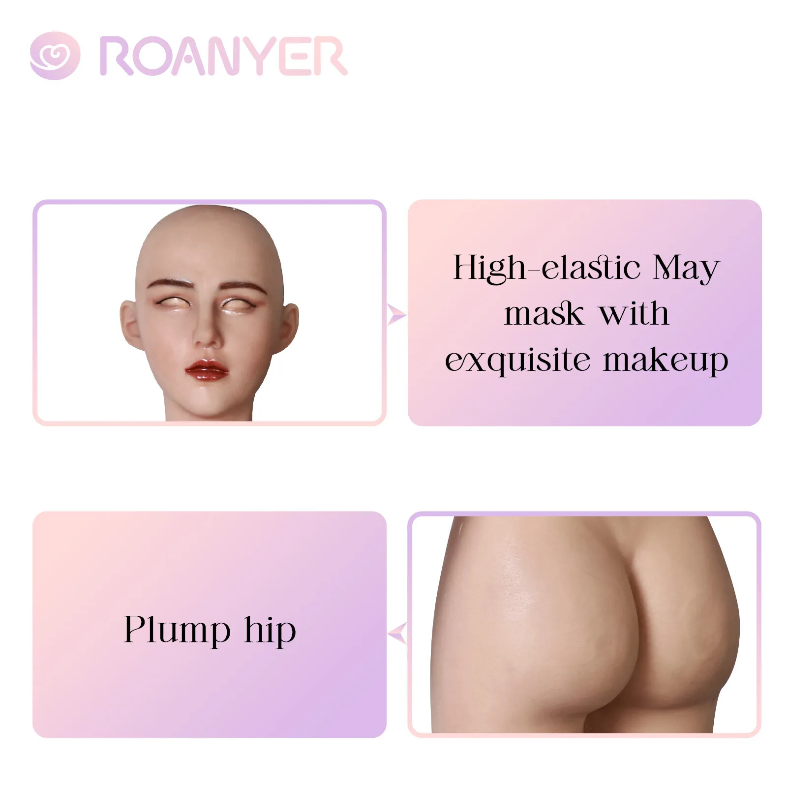 Roanyer Silicone Whole Bodysuit for Crossdresser Costumes Male to Female Drag Queen Crossdressing Shemale Fetish