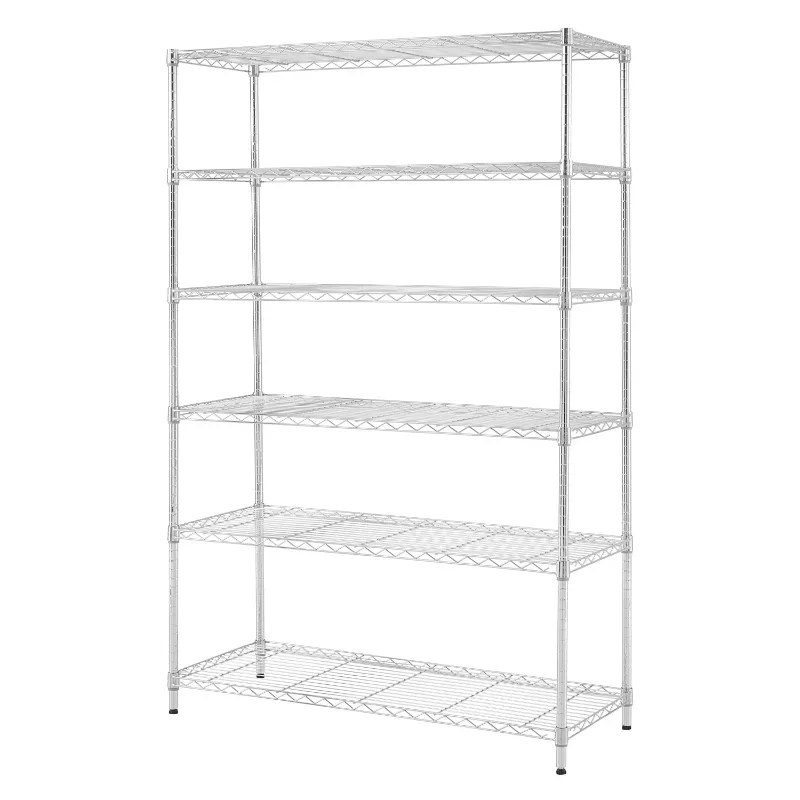 Hyper Tough 6 Tier Wire Shelf Unit Chrome 18