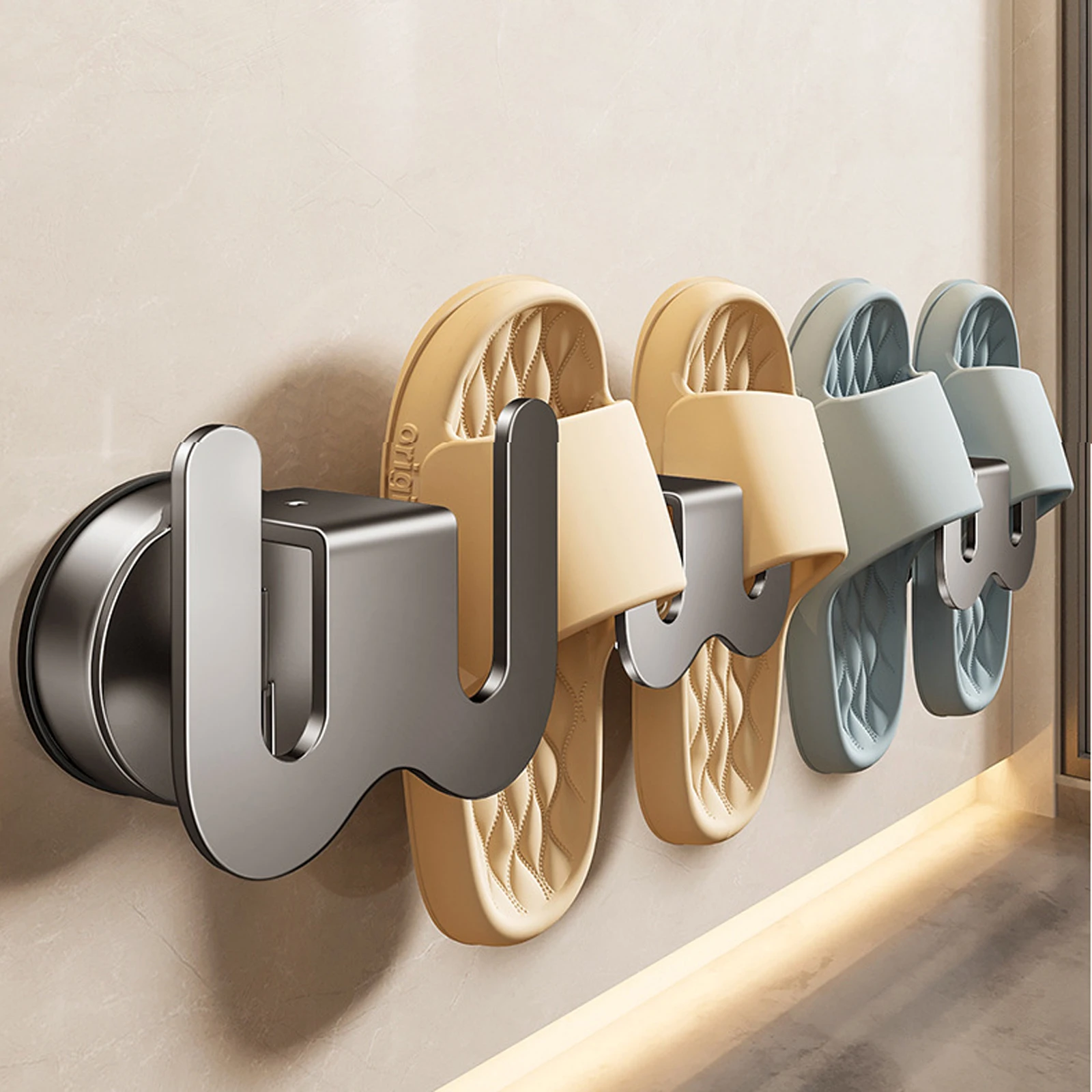 Suction Cup Slipper Rack Bathroom Storage Rack Toilet Wall-Mounted Storage Artifact Toilet Hook Rack Hanging Shoe Organizer