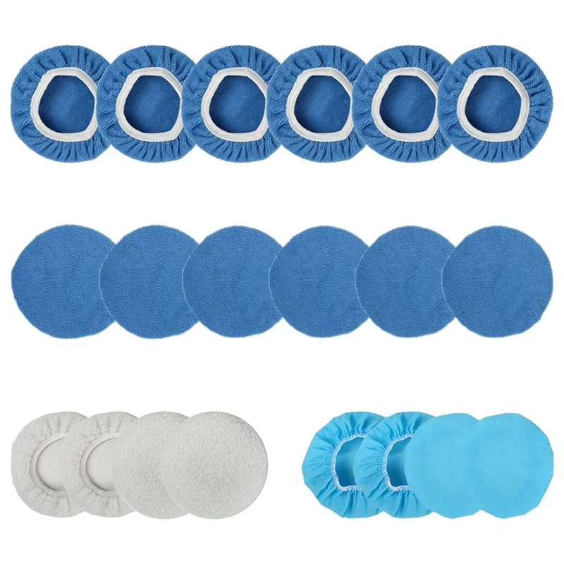 

20Pcs 5-6 Inch Car Polisher Hood Track Bumper Pad Microfiber Hood Polishing Hood Polishing Pad Cover