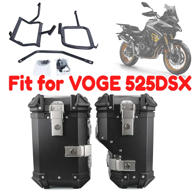 38L Side Luggage Box Motorcycle Saddlebag Storage Travel Trunk Carrier Case Toolbox Aluminum Waterproof for VOGE 525DSX 2024