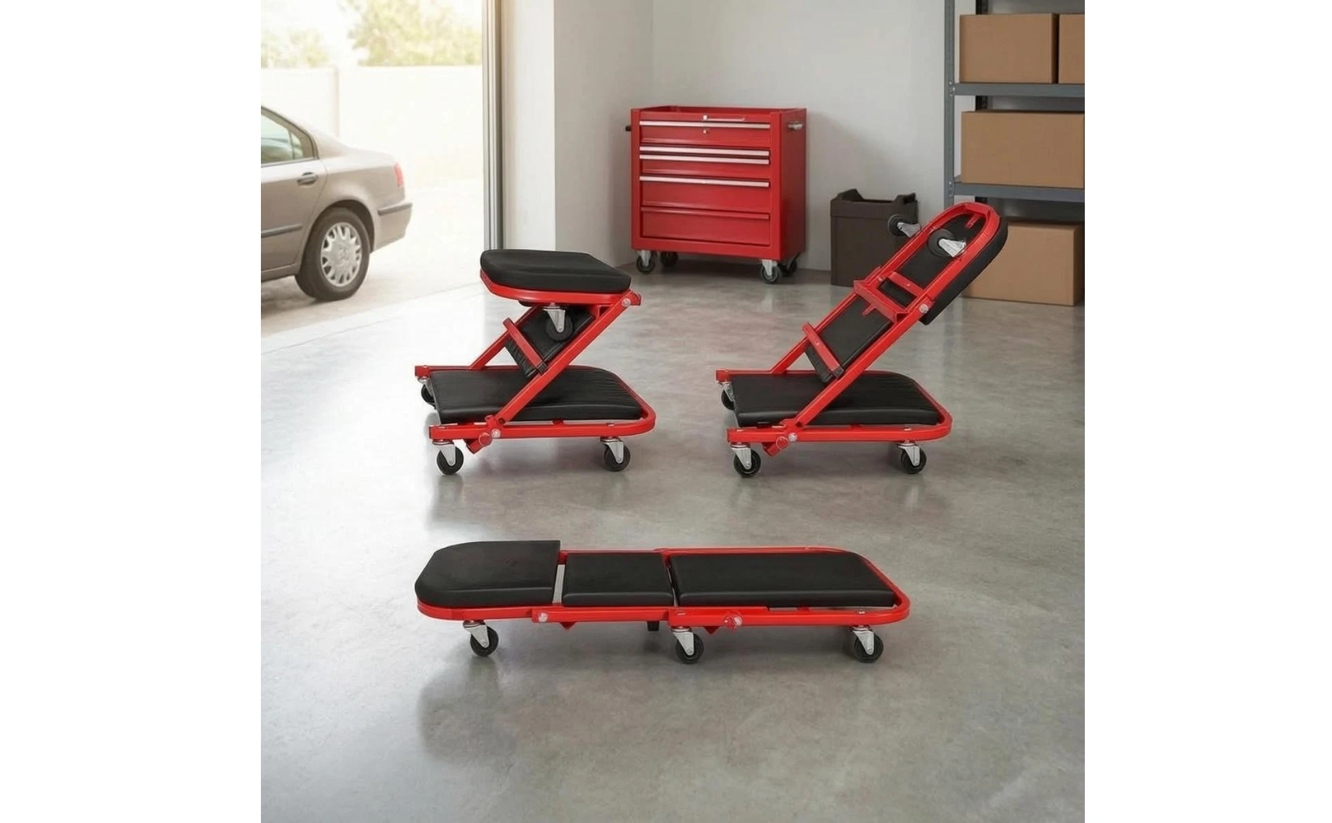 Foldable Creeper with Seat 2 in 1 Creeper with Seat Garage Chair Convertible Mechanic Stool Padded for Mechanics Foldable Creeper with Seat 2 in 1 Creeper with Seat Garage Chair Convertible Mechanic Stool Padded for Mechanics