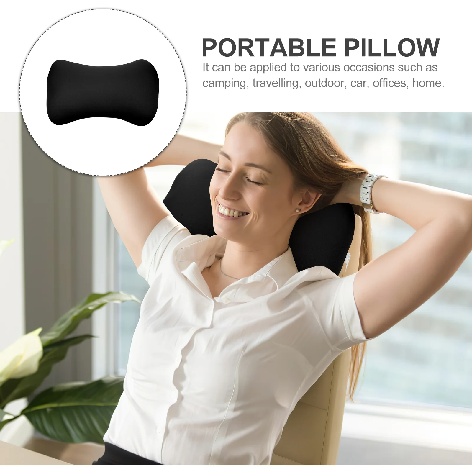 

Portable Mini Pillow Reliable Safe Comfortable Design for Camping Travel Outdoor Car Office Ergonomic Support Long-Lasting