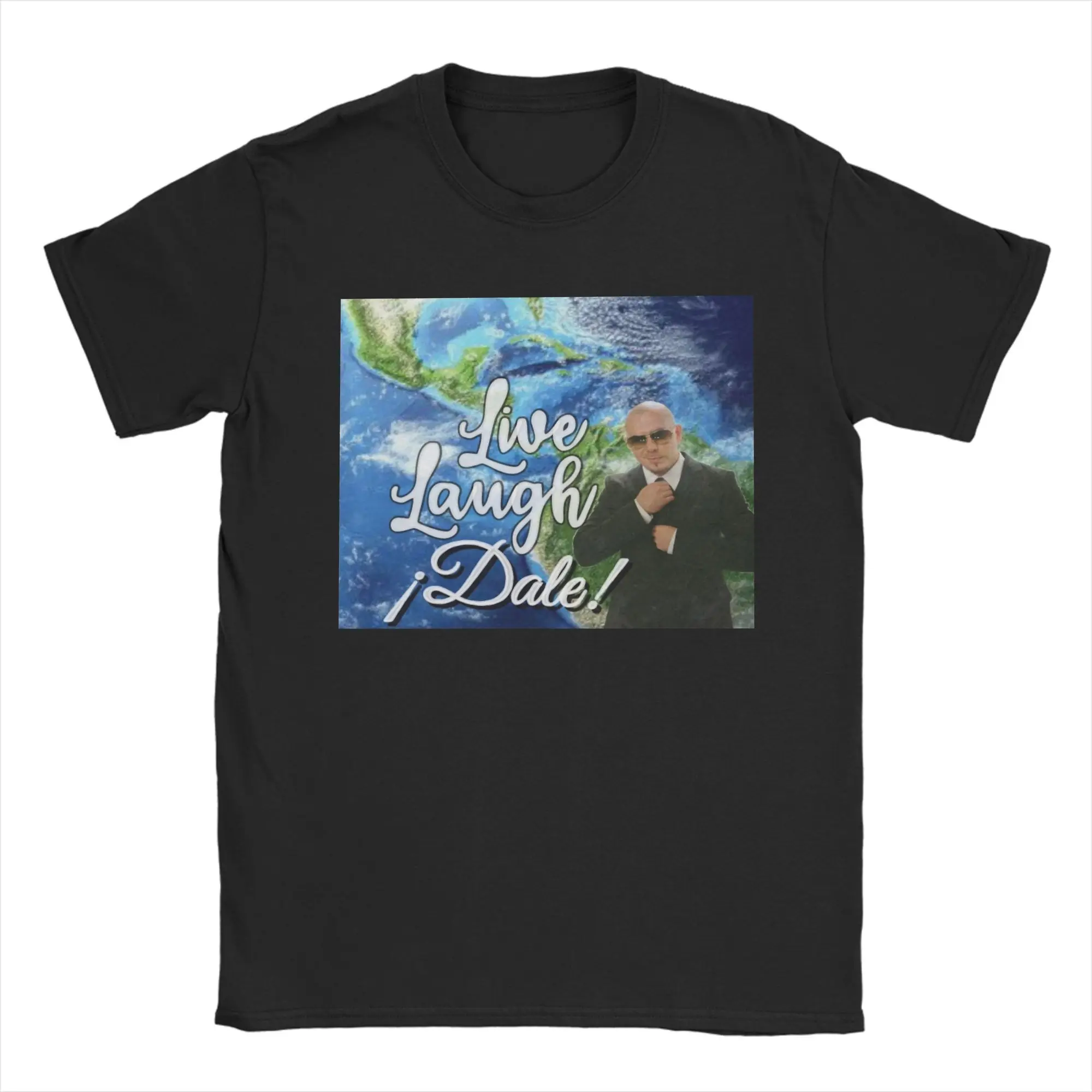 

Hipster Pitbull Live Laugh Dale T-Shirt for Men Round Collar Pure Cotton T Shirts Short Sleeve Tees Plus Size Tops
