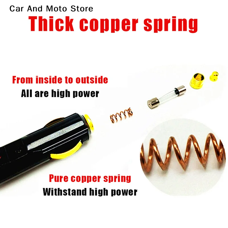 Auto 20A Male Car Cigarette Lighter LED Socket Plug Connector Adapter Sigaretten Aansteker Auto Copper Wire High-power 12V 24V