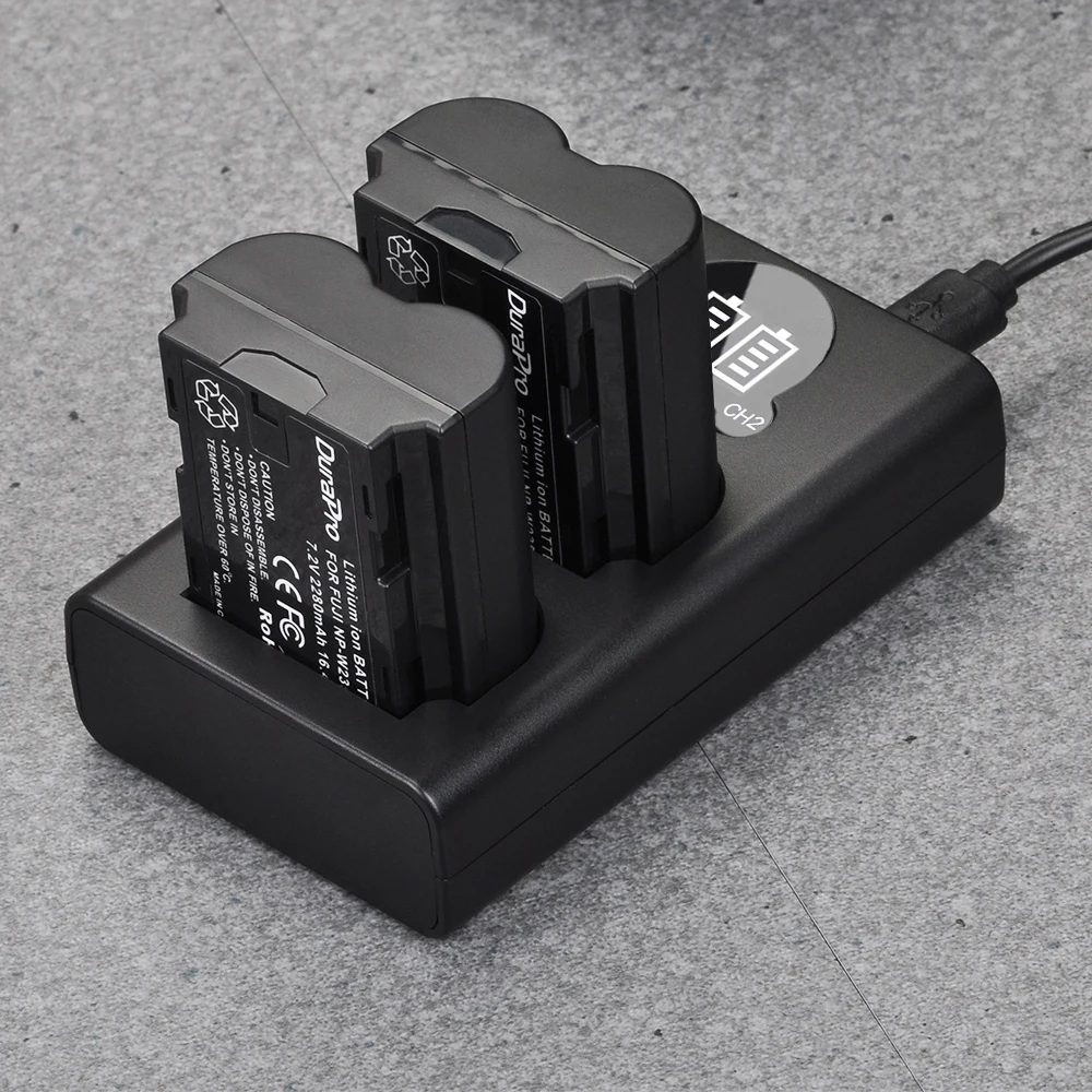 

2280mAh NP-W235 NP W235 Battery + LCD USB Dual Charger with Type C Port for Fujifilm Fuji X-T4, GFX 100S, X-T5, X-H2 Camera