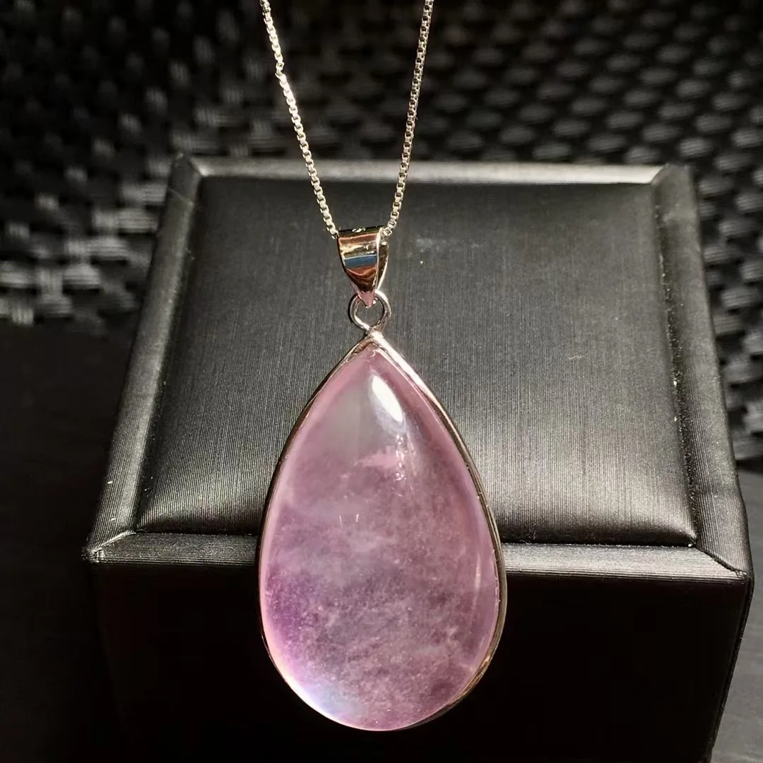 1pc-natural-pink-beryl-morganite-oval-cabochon-water-drop-pendant-925-sterling-silver-reiki-healing-stone-jewelry-gift-for-women