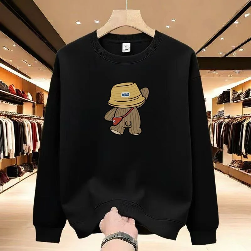 

【 New Release for Autumn and Winter 】 Design Sense Bear Print Couple Round-neck Hoodie Versatile Casual Sporty Jacket for Autumn