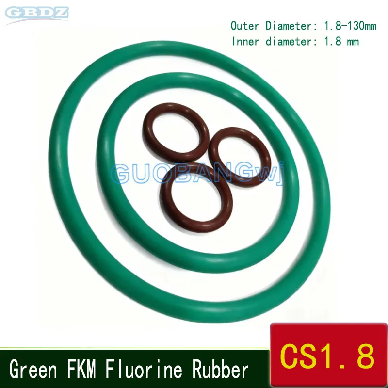 FKM Fluorine Rubber O-Rings Seal 1.8mm CS ID 1.8 2 3 4 5 6 7 8 9-130mm High Temp Oil Acid Resistant Industrial Mechanical Gasket