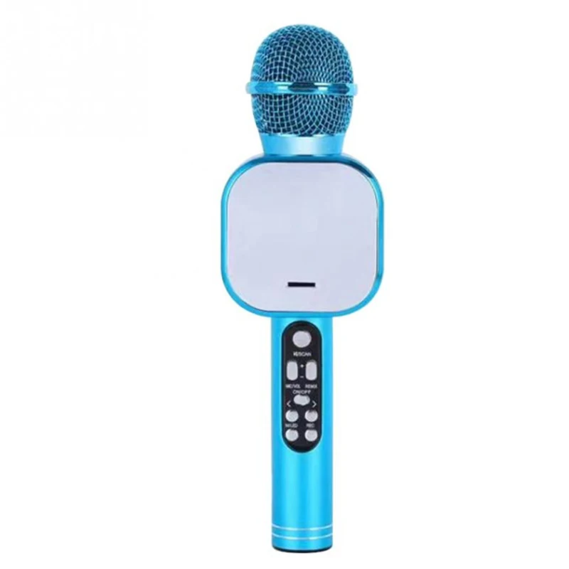 Wireless Karaoke Microphone Bluetooth Handheld Portable Speaker Home KTV Player with Dancing LED Lights Record Function for Kids