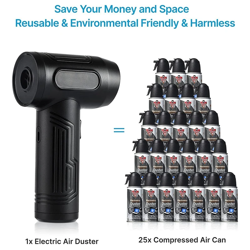Dépoussiéreur à air comprimé électrique sans fil pour clavier PC, souffleur d'air pour ordinateur, moteur amélioré, 50000 tr/min