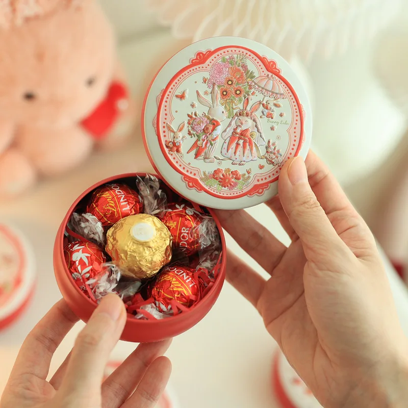 Mini Tinplate Candy Box Home Snacks Nut Storage Jar Holiday Party Supplies Gift Packaging Metal Tea Spices Round Can New