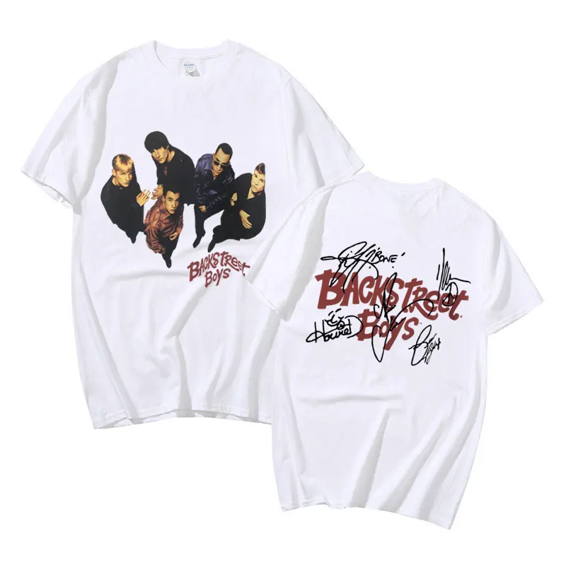 Rare Backstreet Boys Graphic Print T Shirt Vintage Pop Music Boy Band Bsb Group T-shirts Men Women\'s Fashion Oversized Tshirt