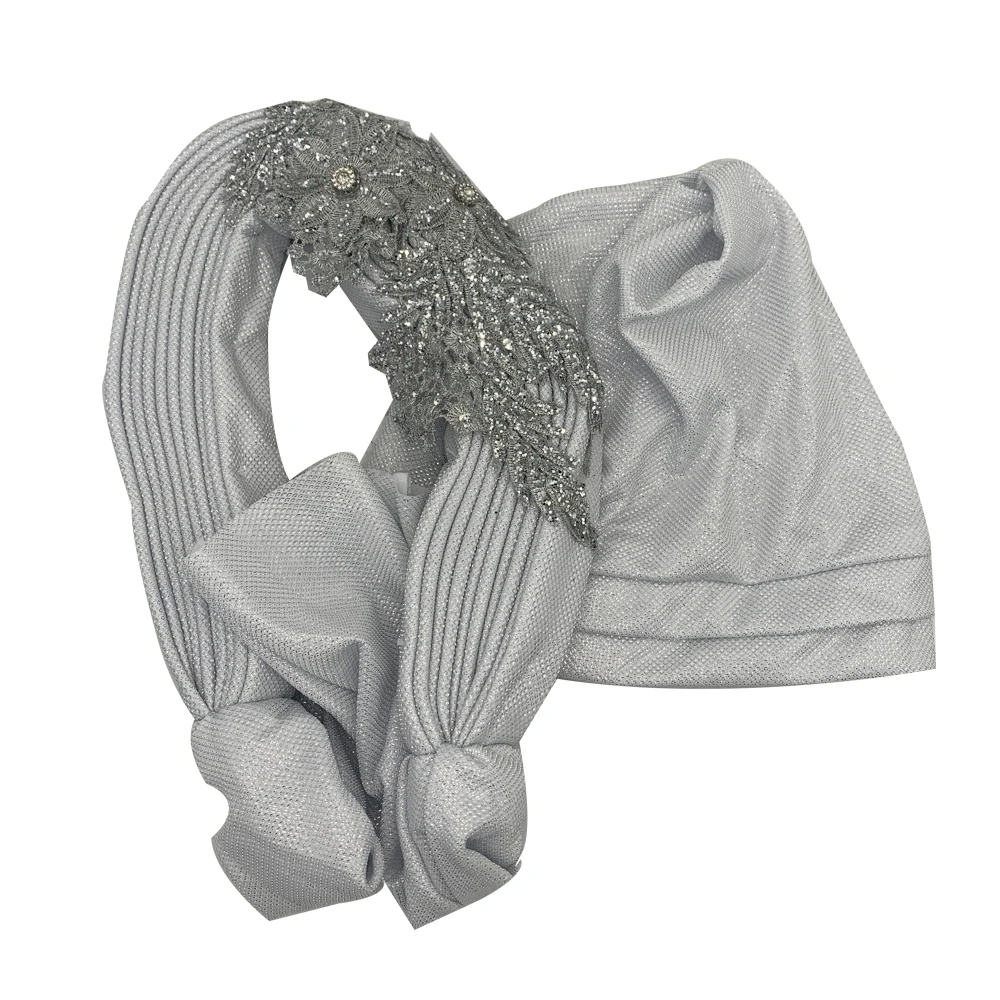 Bereit, Headtie mit Stickerei Spitze Party Kopf bedeckung elegante afrikanische Autogele Frauen Turban Kappe Nigeria Hochzeit Gele zu tragen