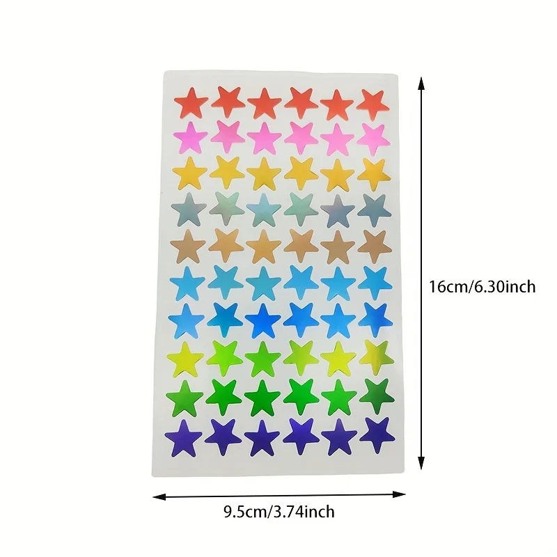 5pcs colored star stickers - perfect for DIY crafts, planner decorations, and journal decorations.