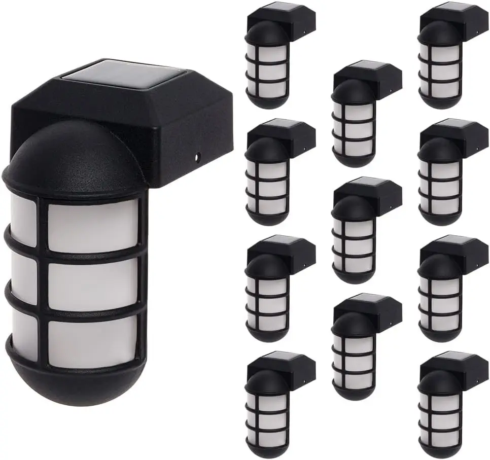 

Marina Solar Post Cap Lights - 4x4 Wood Outdoor LED Waterproof Nautical Lighting - Black 12 Pack