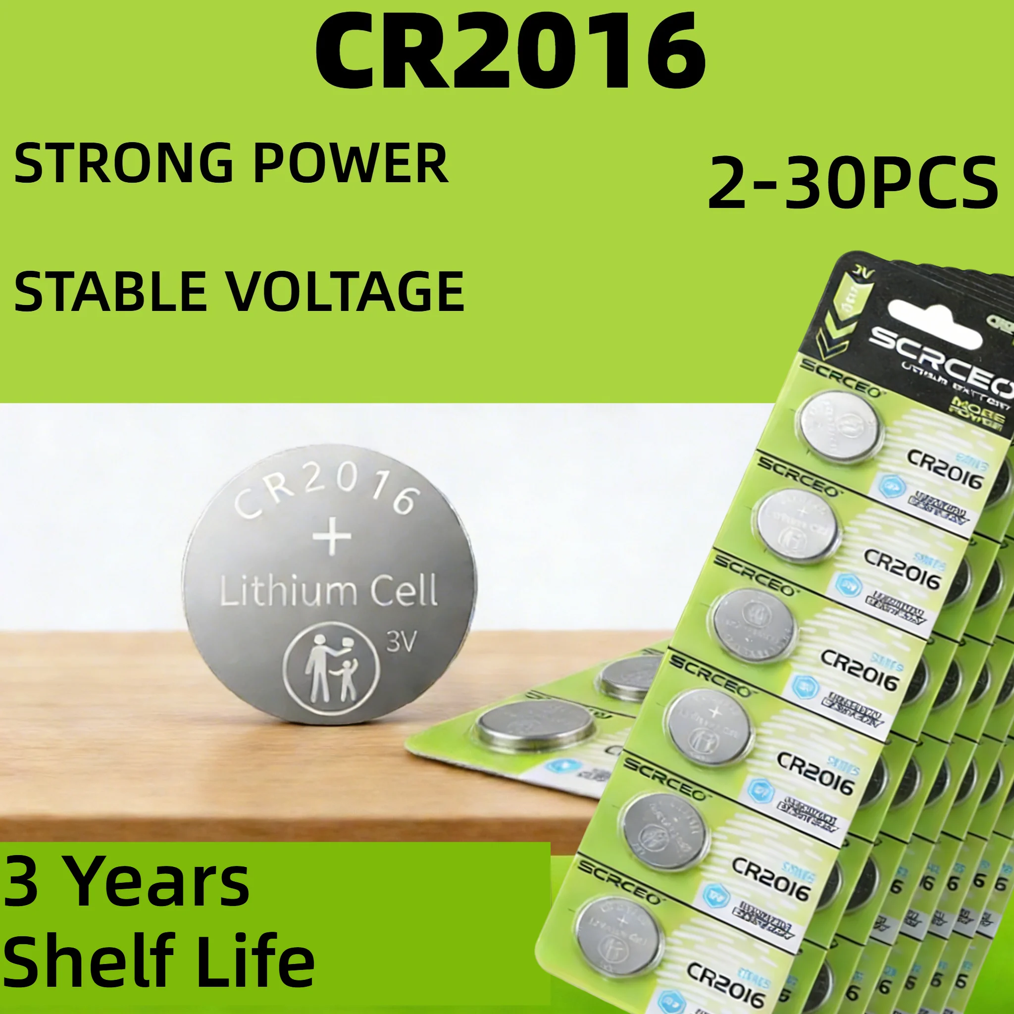 2-30pcs CR2016 3V Lithium Button CR 2016 Battery DL2016 BR2016 DL2016 LM2016 Coin Cell Watch Batteries for Toys Clock Remote