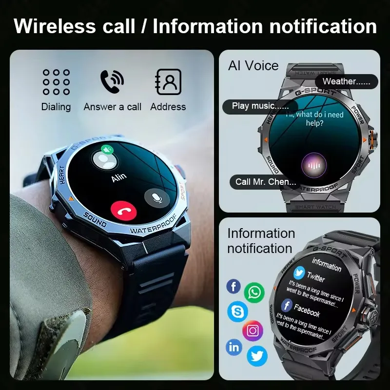 2024 Men's Watch HY962 AMOLED BT Call Heart Rate IP68 Waterproof Sports Watch Fitness Monitor relojes