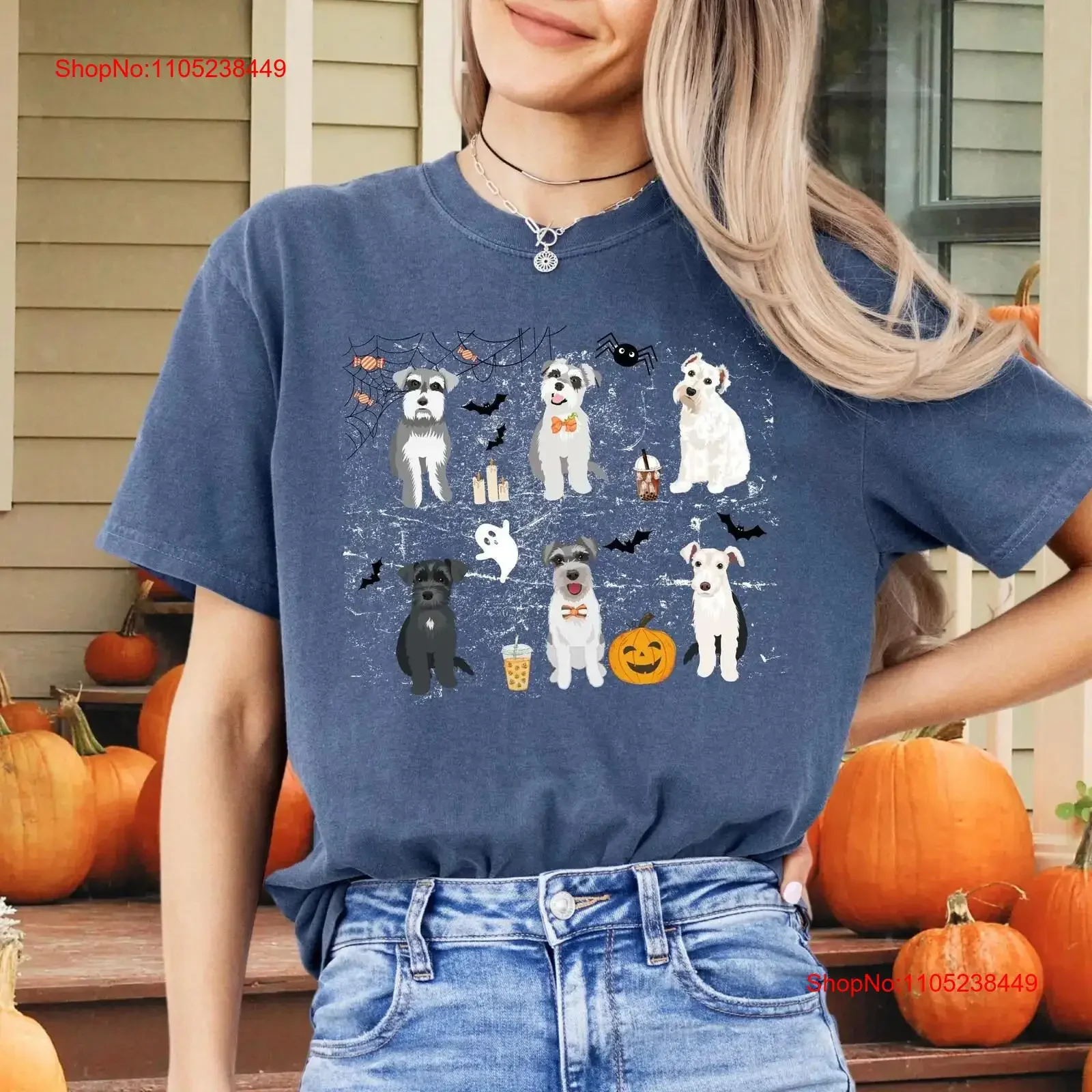 Spooky Halloween Schnauzer T Shirt scottish terrier tee pumpkin bat ghosT wife birthday gift Christmas west highland mom homme