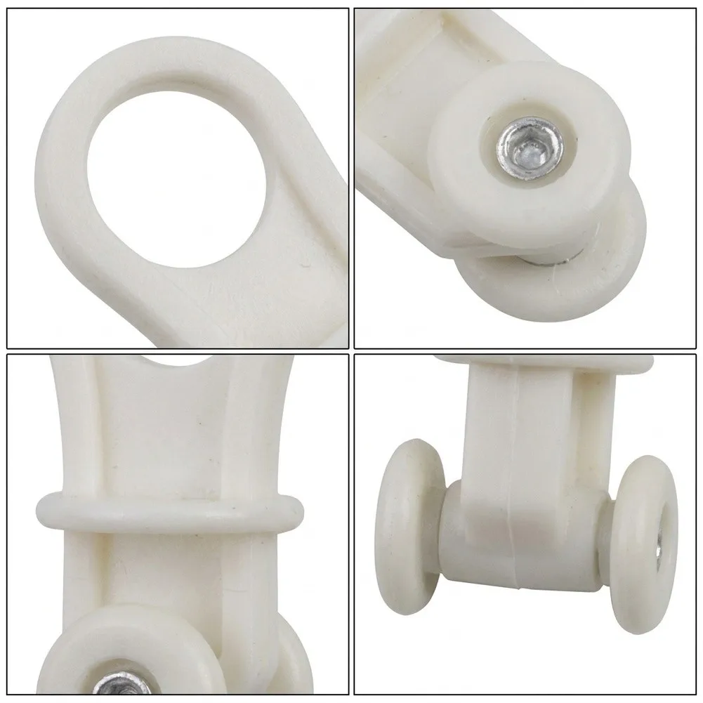 100 pcs Car Sunshade Curtain Roller Pulley Hooks Sliding Plastic Clips for Automotive Interior Accessories White 4.1x1.7x1.5cm