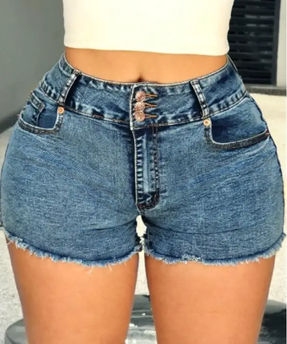 شورت جينز نسائي ضيق بجيوب وأزرار وسحاب، ملابس نسائية عصرية جديدة لصيف 2026