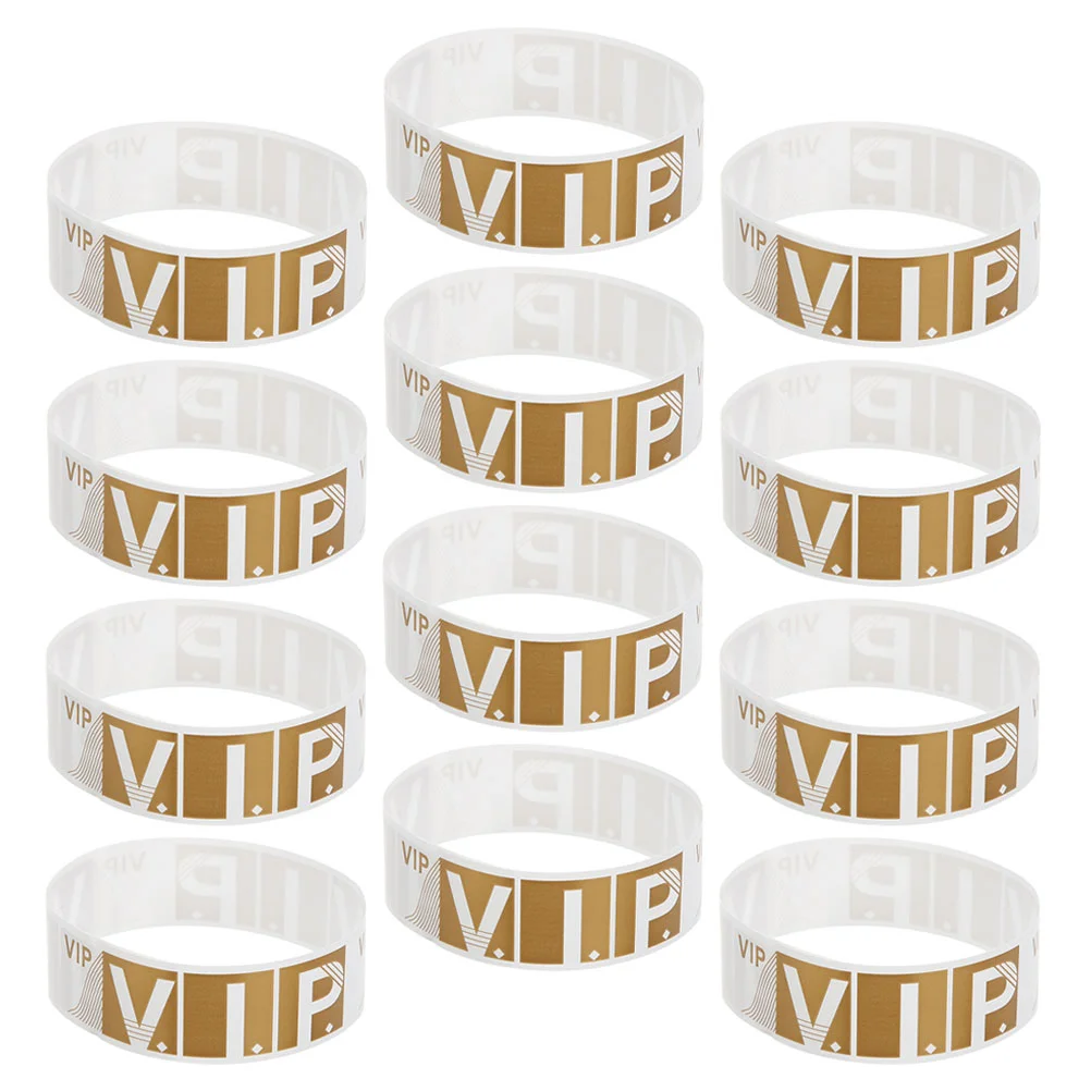 100 Pcs Vip Bands Party Wristband Bracelets Wristbands Golden Synthetic Paper Child