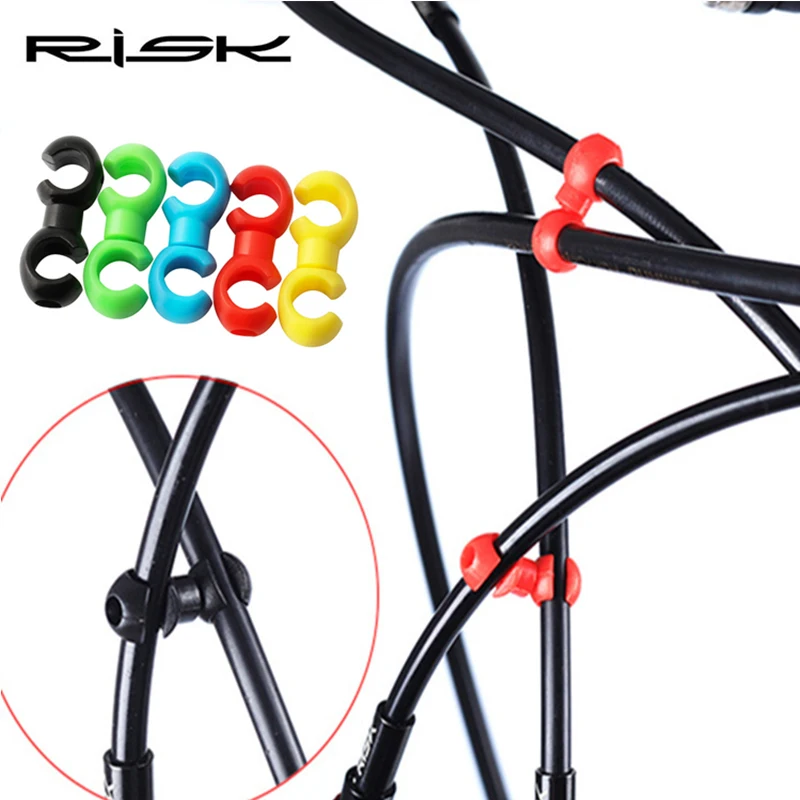 10Pcs Risk Bike Cable Clip Bike Shift Brake Cable Clamp Rotating Hose Housing Hooks S Buckles Clip Wire S-Hook Holder Wire Clasp