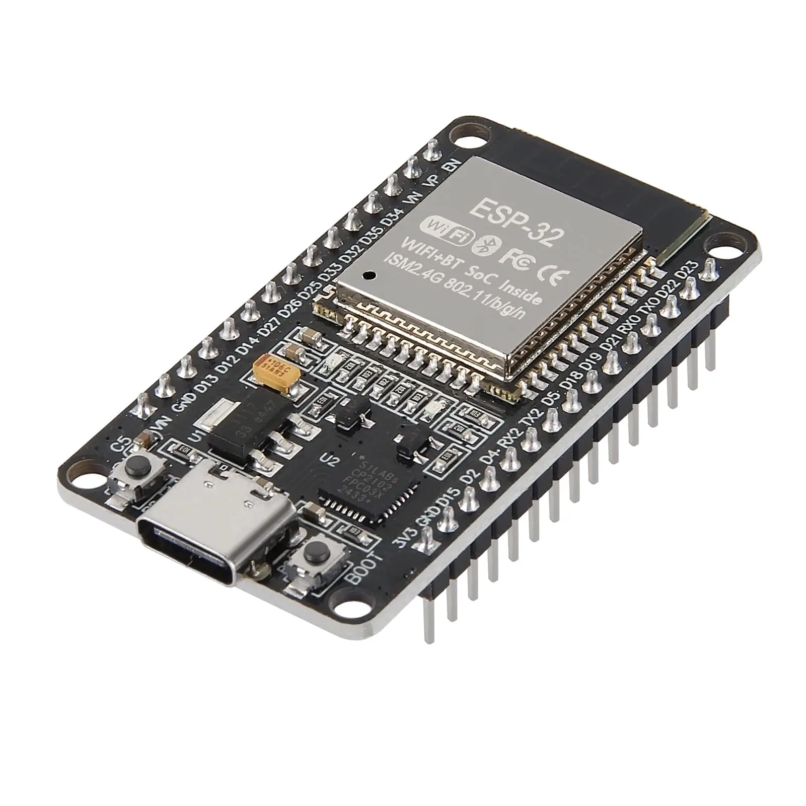 Type-C ESP32 ESP-WROOM-32 Development Board WiFi + Bluetooth CP2102 Dual Core 2.4Ghz Microcontroller Compatible with Arduino