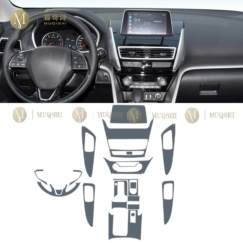 For Mitsubishi Eclipse Cross 2018-2024 Car Interior Film Dashboard piano board Shift center console Anti-scratch transparent TPU