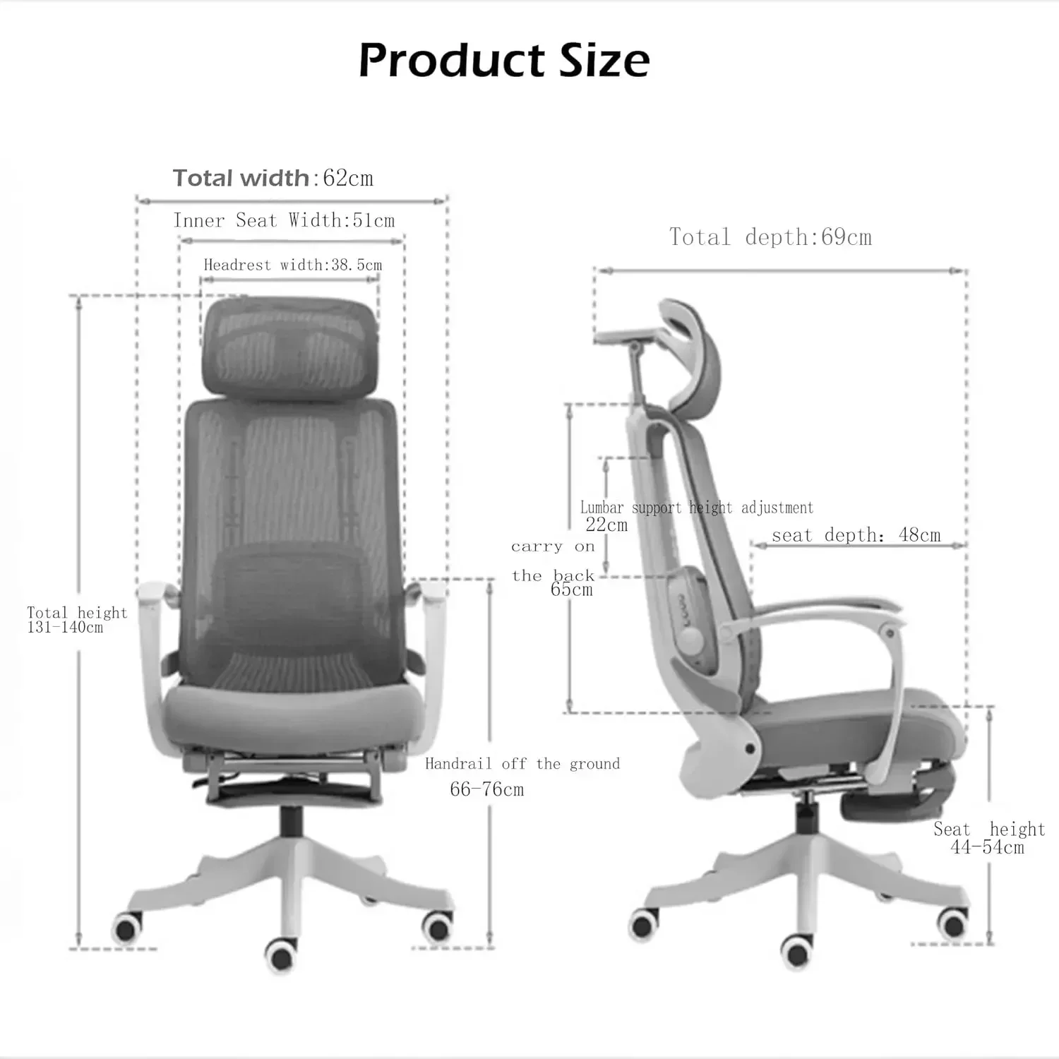 Ergonomic Massage Chair Reclining Home Office Chair,Dual Function for Office and Nap Time,Adjustable by Lever Lifting and Wire C
